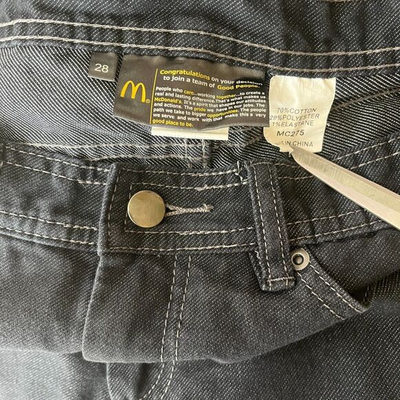 McDonald's Pants Mens 28 Blue Employee Uniform Crew Timeless Elements 31 x 31 - Picture 9 of 11